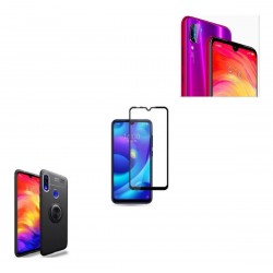 Kit Protector Ring Case Xiaomi Note 7 + Vidrio ( 6d + Lente) (Entrega Inmediata)