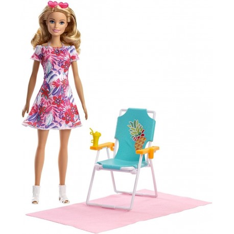 Barbie Y Silla De Playa Original Mattel (Entrega Inmediata)