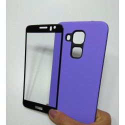 Kit Protector Nova Plus Anti-impacto Morado + Curvo 3d Negro (Entrega Inmediata)