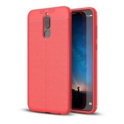 Kit Total Carbono Huawei Mate 10 Lite Rojo + Templado Dorado (Entrega Inmediata)