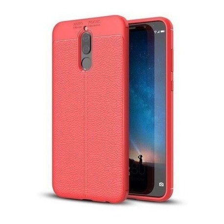 Kit Total Carbono Huawei Mate 10 Lite Rojo + Templado Dorado (Entrega Inmediata)