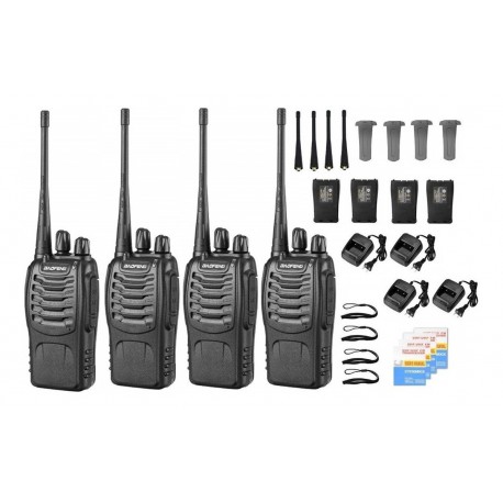 Radio Walkie Talkie Baofeng Bf-888s Uhf X4 Bateria 2800m Ah (Entrega Inmediata)