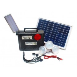 Kit Panel Solar + 3 Bombillo + Batería 7.5 Amp Radio Mp3 Usb (Entrega Inmediata)