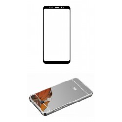 Kit Bumper Aluminio Xiaomi Redmi 5 Plus Plata +vidrio Negro (Entrega Inmediata)