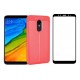 Kit Estuche Tpu Cuero Xiaomi Redmi 5 Plus Rojo+ Vidrio Negro (Entrega Inmediata)