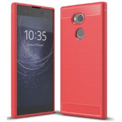 Kit Estuche Fibra Carbono Sony Xa2 Ultra Rojo + Vidrio 3d (Entrega Inmediata)