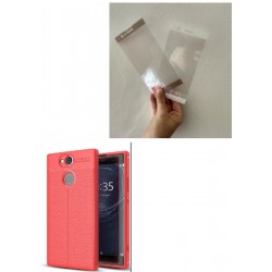 Kit Estuche Tipo Cuero Sony Xa2 Rojo + Vidrio 3d (Entrega Inmediata)