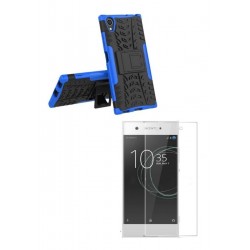 Kit Armadura Sony Xperia Xa1 Plus Azul + Vidrio Clear 3d (Entrega Inmediata)