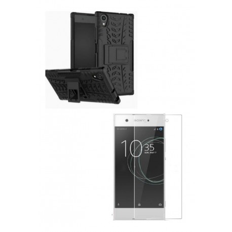 Kit Armadura Sony Xperia Xa1 Plus Negr + Vidrio Clear 3d (Entrega Inmediata)