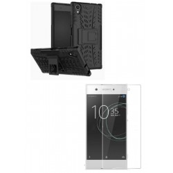 Kit Armadura Negra Sony Xperia Xa1 Plus + Vidrio Clear (Entrega Inmediata)