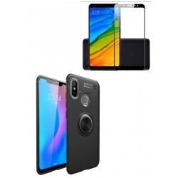 Kit Protector Ring Case Xiaomi Note 5 / 5 Pro Neg+ Vidrio 3d (Entrega Inmediata)