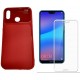 Kit Funda Tpu De Lujo Huawei P20 Lite Rojo+ Vidrio Blanc 3d (Entrega Inmediata)