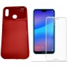 Kit Funda Tpu De Lujo Huawei P20 Lite Rojo+ Vidrio Blanc 3d (Entrega Inmediata)