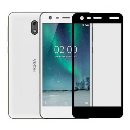Kit Protector Nokia 2 Silicona Slim + Protector 3d Negro (Entrega Inmediata)