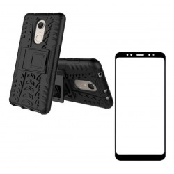 Kit Funda Armadura Xiaomi Redmi 5 Plus Negro +vidrio Negro (Entrega Inmediata)
