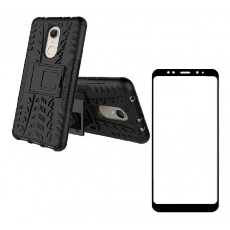 Kit Funda Armadura Xiaomi Redmi 5 Plus Negro +vidrio Negro (Entrega Inmediata)