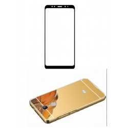 Kit Bumper Aluminio Xiaomi Redmi 5 Plus Dorado +vidrio Negro (Entrega Inmediata)