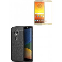Kit Protector Lujo Motorola E5 / G6 Play Negro + Vidrio Dora (Entrega Inmediata)