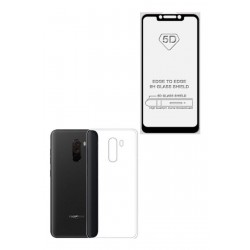 Kit Slim Silicona Protector Xiaomi Pocophone F1 + Vidrio 5d (Entrega Inmediata)