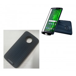 Kit Silicona Funda Protector Motorola G6 Plus + Vidrio 6d (Entrega Inmediata)