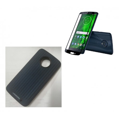Kit Silicona Funda Protector Motorola G6 Plus + Vidrio 6d (Entrega Inmediata)