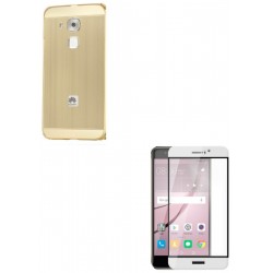 Kit Bumper Dorado + Vidrio 3d Blanco Huawei Nova Plus (Entrega Inmediata)