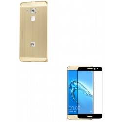 Kit Bumper Dorado + Vidrio 3d Negro Huawei Nova Plus (Entrega Inmediata)