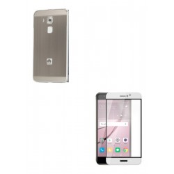 Kit Bumper Plateado + Vidrio 3d Blanco Huawei Nova Plus (Entrega Inmediata)
