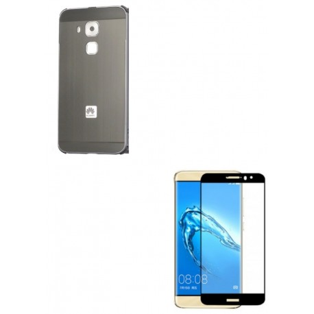 Kit Bumper Negro + Vidrio 3d Negro Huawei Nova Plus (Entrega Inmediata)
