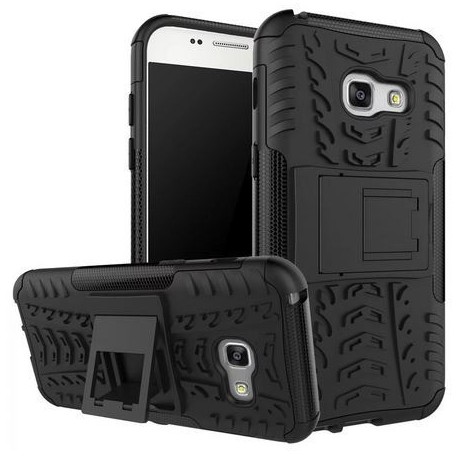 Kit Protector Samsung Galaxy A3 2017 Negro + Vidrio Blanco (Entrega Inmediata)