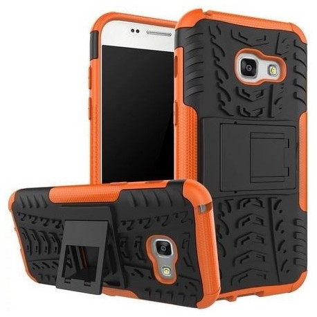 Kit Protector Samsung Galaxy A3 2017 Naranja + Vidrio Blanco (Entrega Inmediata)