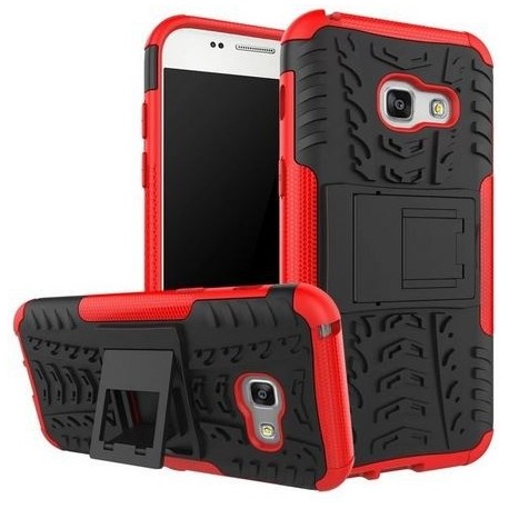 Kit Protector Samsung Galaxy A3 2017 Rojo + Vidrio Blanco (Entrega Inmediata)