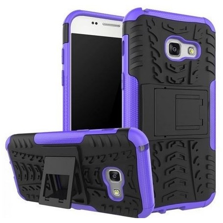 Kit Protector Samsung Galaxy A3 2017 Morado + Vidrio Blanco (Entrega Inmediata)
