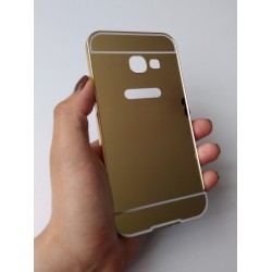 Kit Bumper Samsung Galaxy A3 2017 Dorado + Vidrio 3d Blanco (Entrega Inmediata)