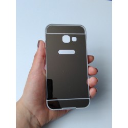 Kit Bumper Samsung Galaxy A3 2017 Plata + Vidrio 3d Blanco (Entrega Inmediata)