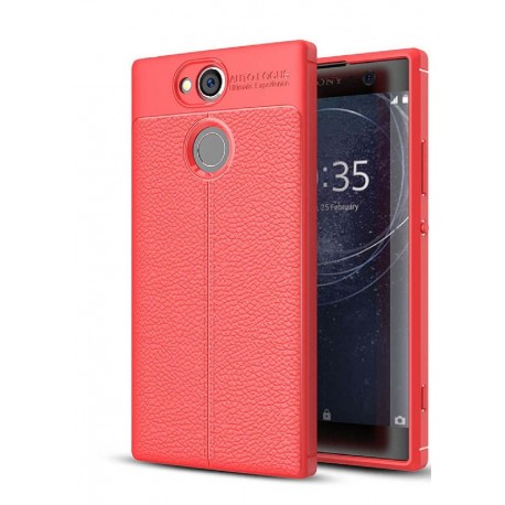 Estuche Protector Tipo Cuero Lujo Sony Xperia Xa2 Rojo (Entrega Inmediata)