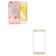 Kit Estuche Silicona Decorada Dorada + Vidrio Dorad Redmi 4x (Entrega Inmediata)