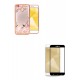 Kit Estuche Silicona Decorada Dorada + Vidrio Negro Redmi 4x (Entrega Inmediata)