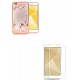 Kit Estuche Silicona Decorada Dorada + Vidrio Blanc Redmi 4x (Entrega Inmediata)