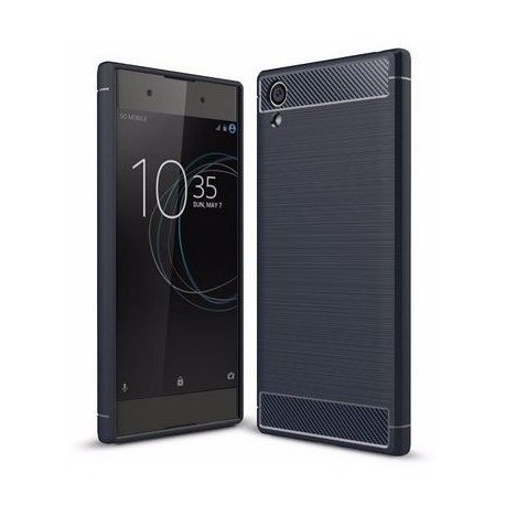 Estuche Original Fibra Carbono Sony Xperia Xa1 Plus Azul (Entrega Inmediata)