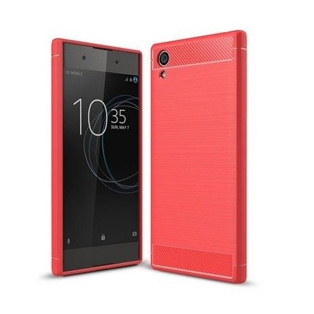 Estuche Original Fibra Carbono Sony Xperia Xa1 Plus Rojo (Entrega Inmediata)