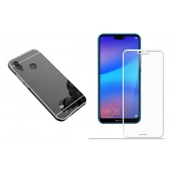 Kit Protector Bumper Aluminio Huawei P20 Lite N +vidrio Blan (Entrega Inmediata)