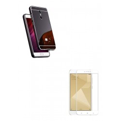 Kit Estuche Bumper Negro + Vidrio Blanco Xiaomi Redmi Note 4 (Entrega Inmediata)