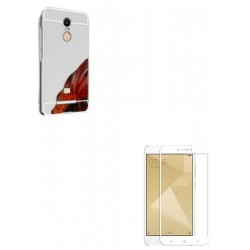 Kit Estuche Bumper Plata + Vidrio Blanco Xiaomi Redmi Note 4 (Entrega Inmediata)