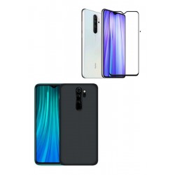 Kit Funda Silicon Case Xiaomi Redmi Note 8 Pro + Vidrio (Entrega Inmediata)