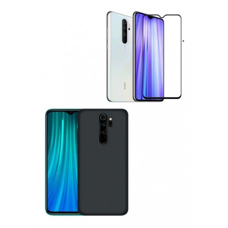 Kit Funda Silicon Case Xiaomi Redmi Note 8 Pro + Vidrio (Entrega Inmediata)