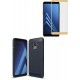 Kit Protector Carbono Samsung A8 2018 Azul + Vidrio Curvo (Entrega Inmediata)