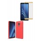 Kit Protector Carbono Samsung A8 2018 Rojo + Vidrio Curvo (Entrega Inmediata)