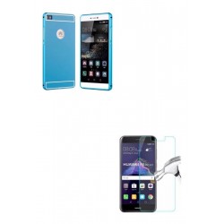 Bumper Aluminio De Lujo Mate Azul + Vidrio Huawei P8 Lite (Entrega Inmediata)
