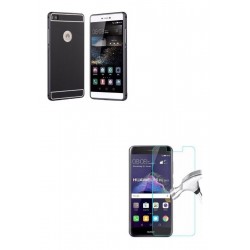 Bumper Aluminio De Lujo Mate Negro + Vidrio Huawei P8 Lite (Entrega Inmediata)